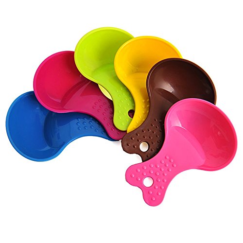 51Panda Pet Food Scoop, 6 Pcs Plastic Candy Color Small 1/2-Cup Spoon for Dogs and Cats Food (Color Random)