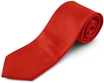Red Necktie by Harvest Male - Solid Tie for Men &amp; Boys for Suit, Wedding &amp; Prom
