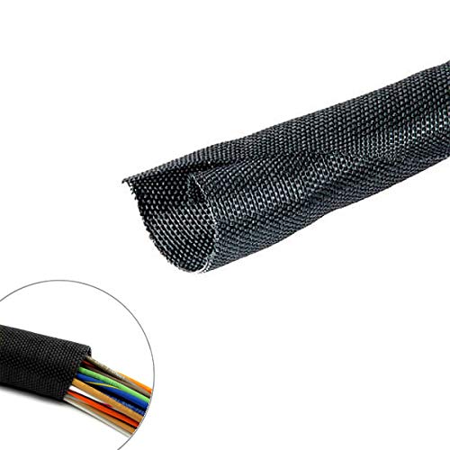 MGI SpeedWare SplitSleeve Wire Loom, Woven Mesh Fabric Cover 25 feet