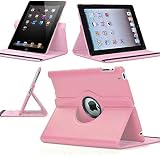 Pink 360 Degrees Rotating Stand Leather Case for Ipad 2 2nd ipad 3 3nd Generation