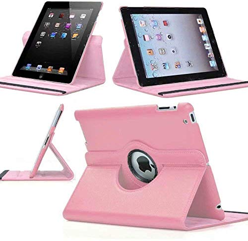 Pink 360 Degrees Rotating Stand Leather Case for Ipad 2 2nd ipad 3 3nd Generation