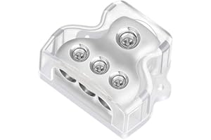 BRIGHTFUN 3 Way Power Distribution Block, 1x 0 Gauge in / 3X 4 Gauge Out Amp Power Distribution Ground Distributor Connecting Block for Car Amplifier Audio Splitter (HX-DB)
