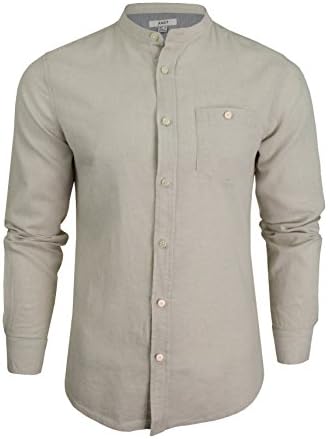 Long Sleeved Linen Grandad Nehru Shirt