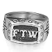 Jude Jewelers Stainless Steel FTW Biker Rider Middle Finger Ring (11) Grey