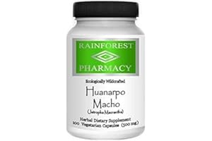 Rainforest Pharmacy Huanarpo Macho Capsules 500mg | 100% Natural Herbal Supplement for Male Vitality, Stamina & Energy | 100 Vegetarian Capsules | Wildcrafted Huanarpo Macho Herb