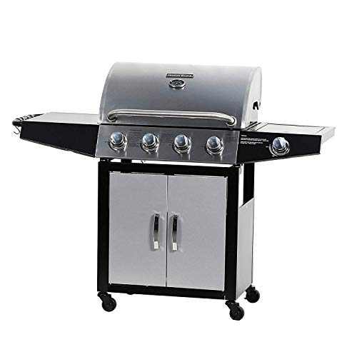 MASTER COOK 4-Burner Cabinet Liquid Propane Gas Grill- Stainless Steel 36000BTU 400 sq.in. Cooking Area Porcelain Grill Grate - Thumbnail 6