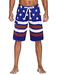 unitop Men's Surfing Beach Board Shorts Solid Long