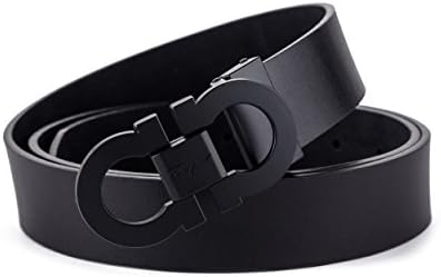 Men's Fashion Dress Belt Comfort Leather Adjustable Buckle, by Trim to Fit