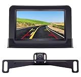 Amtifo Backup Camera For Cars,Pickups,Trucks,Easy Installation HD 720P High-Speed Observation System With 4.3 Inch Monitor,Adjustable Rear/Front View Camera,Super Night Vision,Guide Lines On/Off