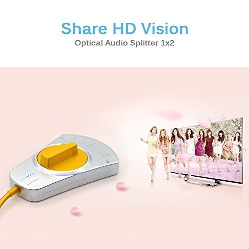 C-zone 3ft Cable Digital Audio Optical Switcher Fiber Cable Toslink 3-Way Selector Switch Hub