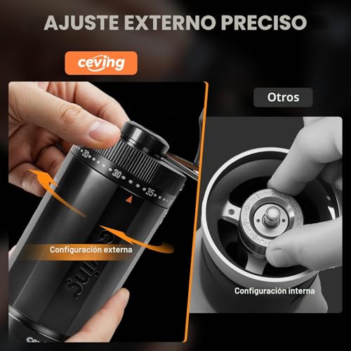 World's First 60g Large Capacity Manual Coffee Grinder, Portable Mill with 40 Settings, Stainless Steel Grinders for Espresso, Pour Over, Camping, Travel, Gift, etc.
