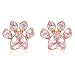 Dainty Paw Post Stud Earring - 18K Rose Gold FiII Cubic Zirconia Statement Earrings Hypoallergenic Jewelry for Puppy Lovers