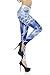 Sunzel Women Leggings Women's Digital Print Ankle Length Footless Design Leggings Blue Lightning