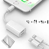 First2savvv iPhone 7 Lightning Adapter & Splitter, Dual Lightning Headphone Audio & Charge Adapter for iPhone 7 / 7 Plus, Compatible for iOS 10.3 + Cleaning cloth XX-USB-I7-GG05