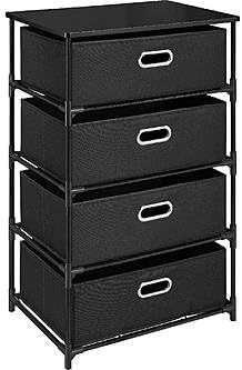 Dorel Home Furnishings 4 Bin Storage End Table(Black finsih)