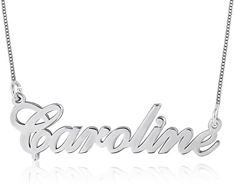 Ouslier 925 Sterling Silver Personalized Name Necklace Pendant Custom Made with Any Names 14" to 22"