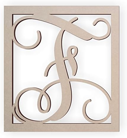 Jess and Jessica Wooden Letter F, Wooden Monogram Wall Hanging, Large Wooden Letters, Cursive Wood Letter