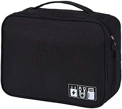 HCFGS Travel Cable Organiser Bag Electronics Accessories Case Black Universal