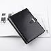 CAGIE Spiral Notebook A5 Binder Journal,6 Ring Binder Loose Leaf Journal,Soft Pu Leather Cover Business Spiral Diary,6.7 in x 9 in Refillable Diary with Card Slots, Pen Holder Black