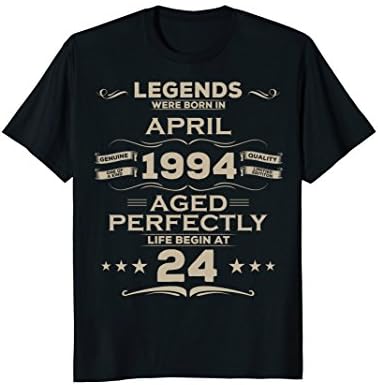 Birthday T-Shirt April 1994 Birthday 24th Vintage Gifts
