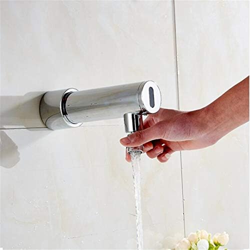 Faucets Basin Mixer Chrome Brass Wall Mounted Battery Power Automatic Sensor Faucet Bathroom Wash Basin Touchless Infrared Faucet