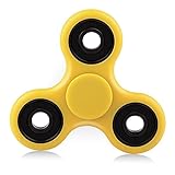 Rosmax Tri Fidget Hand Spinner, Ultra Fast Bearings, Finger Toy, Great Gift for ADD, ADHD, Anxiety, and Autism Adult Children(Yellow)