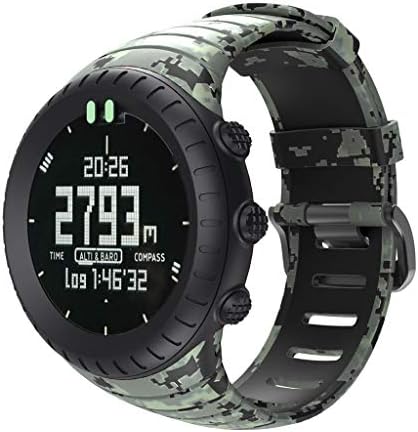 Sansee Compatible with for SUUNTO Core Smart Watch Silicone Replacement Strap, Easy to Install and Remove, Fashion Camouflage Silicone Sport Replacement Watch Wrist Strap Band