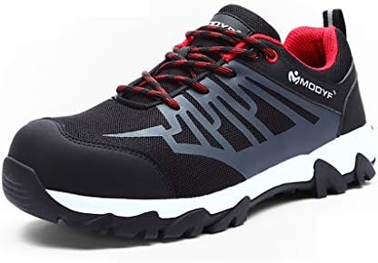 作業靴 作業靴の男性の靴鋼のつま先の帽子の靴鋼の作業安全靴の防ダニパンクス合成皮革 メッシュ安全作業靴mdゴム製アウトソールシューズ 反射ストリップ 安全靴 大放出セール 44 Size