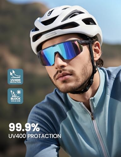 Lamicall 24g Polarized Sports Sunglasses for Men Women - [24g Ultralight] [Adjustable Nose Pad] UV400 Protection Sun Glasses for Running Cycling Baseball Fishing