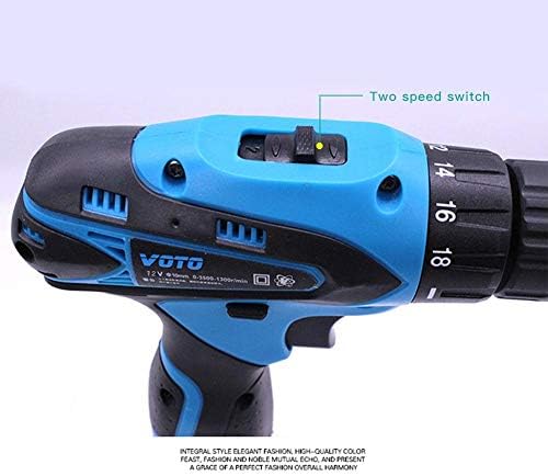 thorityau 12V Electric Cordless Screwdriver, Household Diy Power And Hand Tool Kit, Blue Electric Drill, Powerful Variable Speed Hammer Drill