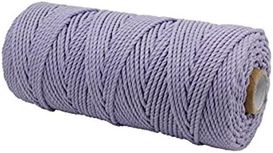 Natural Colorful Cotton Macrame Wall Hanging Plant Hanger Craft Making Knitting Cord Rope Natural Color 3mm (purple)