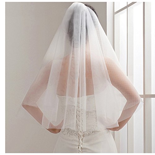 Pretty See Wedding Veil Holy Tulle Veil Bridal Wedding Veil with Comb for Wedding and Dress Collocation, White