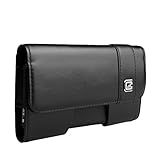 [NEW Gorilla Clip] CASE123 MPS Mk II TLS Premium Genuine Leather Oversized Horizontal Swivel Belt Clip Holster for Apple iPhone 6 / 6s / 7 for use with Apple Leather Case, Slim Covers, and TPU cases