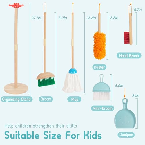 Kids Cleaning Set, Housekeeping Play Broom Set for Toddlers 3-8 photo 11