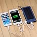 Titita Solar Charger, 10000mAh Quick Charge 3.0 Solar Power Bank with 2 USB Port and 1 LED Light, Solar Panel Portable Charger with Carabiner and Waterproof Function for IOS/Android Cellphones