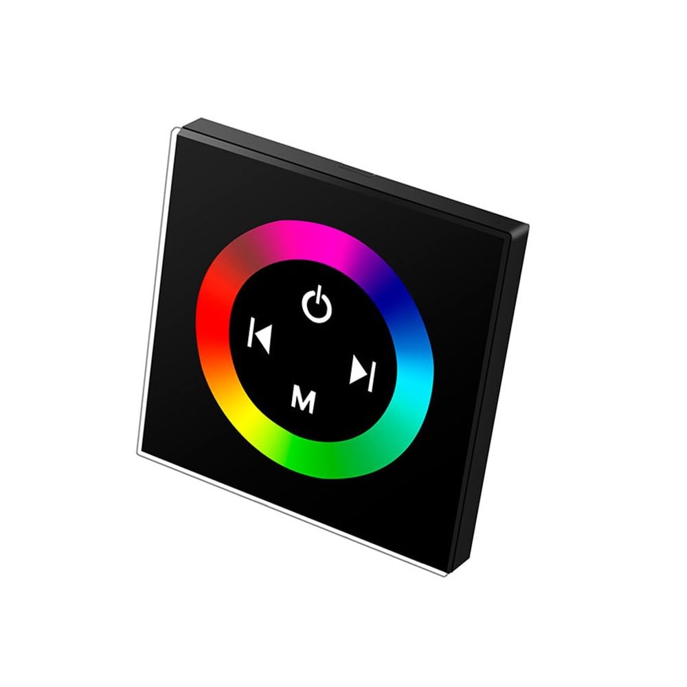 Taikuwu RGB LED Touch Panel Controller Black 12-24V 288W Glass Design Optics for Colour Changing Strips 4-Pin