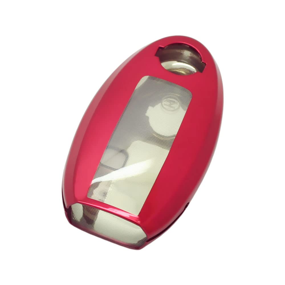 BROVACS Soft TPU Case Shell Cover Protector Holder Compatible with NISSAN Altima Armada Maxima Murano Pathfinder Rogue Smart Remote Key Fob 2 3 4 5 6 Button SV9504 Red