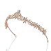 SWEETV Rose Gold Wedding Tiara for Bride & Flower Girls - Princess Tiara Headband Pageant Crown, Bridal Hair Accessories for Women