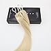 LaaVoo #60 Platinum Blonde Extension Beads Micro Loop Link Hair Extensions 22 inch 100% Natural Human Hair True Blonde 1g/strand 50g