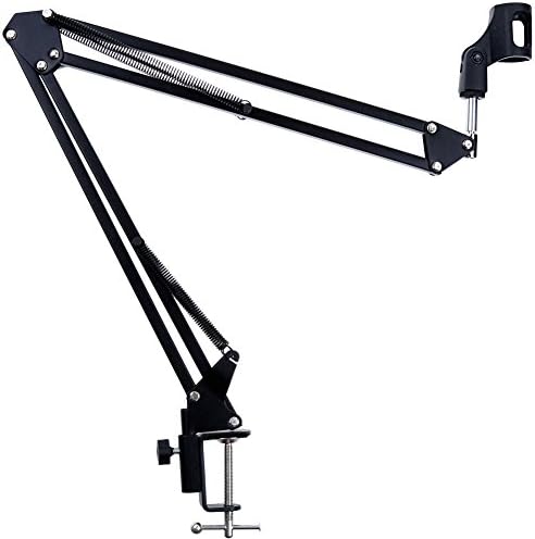 AOREAL Microphone Stand Adjustable Professional Desk Recording Microphone Suspension Boom Scissor Arm Stand With Microphone Clip,Table Mounting Clamp