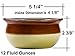 Premium Porcelain 12 Ounce Onion Soup Bowls - Brown and Ivory Classic European Style - Set of 4 Crocks with Cork Coasters - Oven- Microwave- Dishwasher safe