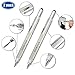 Screwdriver Pen Pocket Multi-Tool 6 in 1 – Multi-Functional & Sturdy Aluminum DIY Tool, With Screwdriver, Stylus, Bubble Level, Ruler & Phillips Flathead Bit, Unique Gift Idea - 2 Pack, Silver