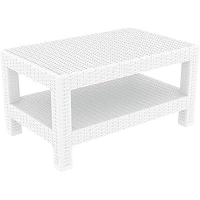Compamia Monaco Outdoor Coffee Table in White, Commercial Grade 41vxpBs372L