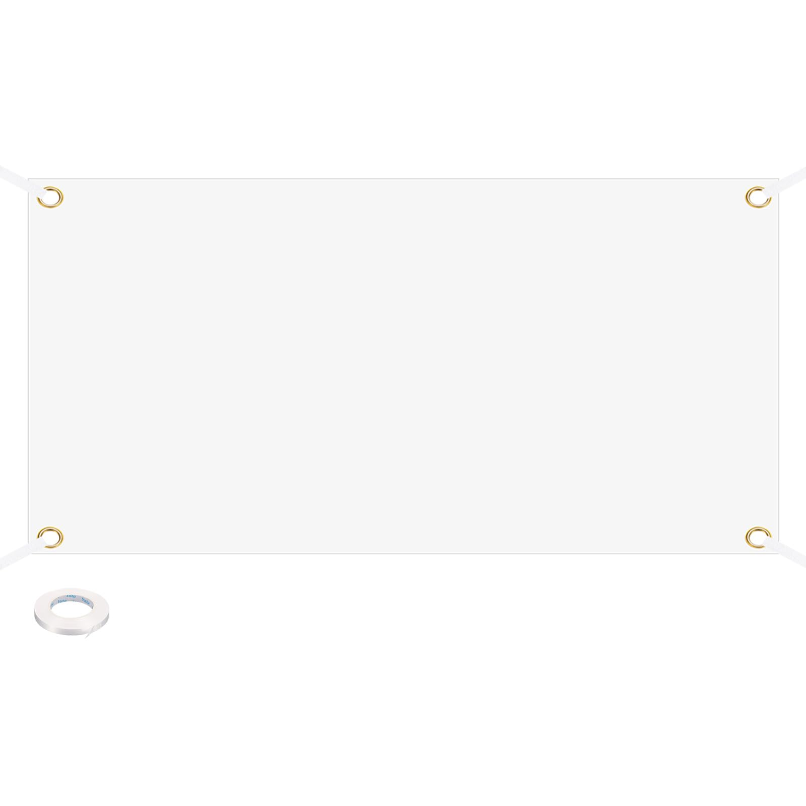 PATIKIL Blank Banners Signs to Decorate 2'x4' Sublimation White Banner with Hanging Rope for Business Outside Outdoor Wall — image 1