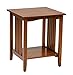 OSP Home Furnishings Sierra Side Table with Lower Storage Shelf and Mission Style Side Panels, Ash Brown
