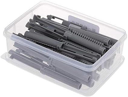 25pcs/box Cold Perm Rods Ichy Magic Air Bang Styling Bars Hair Rollers Morgan Perm Curling Curler Clips Tool Set (Grey)