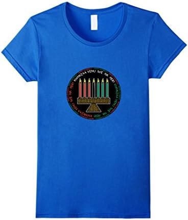 Women's HAPPY Kwanzaa T Shirt Black African Amirican Holiday9 Shirts Medium Royal Blue