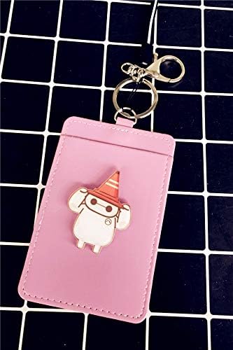 Animal Cartoon Giraffe Square Pickup Sets Bus Card Sets Key Chain Campus Meal Card Sets Bank Card Holder (Leather White Hooded Foundation