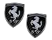 2 X Ferrari Real Carbon Fiber Rare Car Logo Badge Emblems (Pair/Set) for 512 308 458 599 328 GTS GTO GTB M Dino 612 F430 360 550 355 F1 Spyder Mondial TS Modena F1 Scuderia Spider Challenge Testarossa