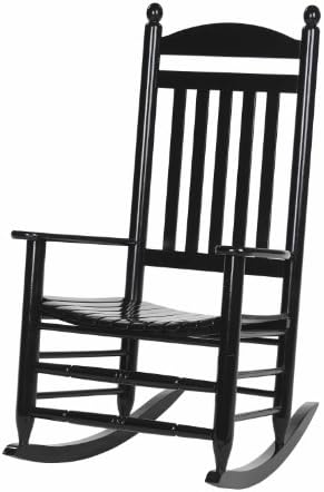 HINKLE Slat Back Rocker 48" H X 28" W X 34" D Black